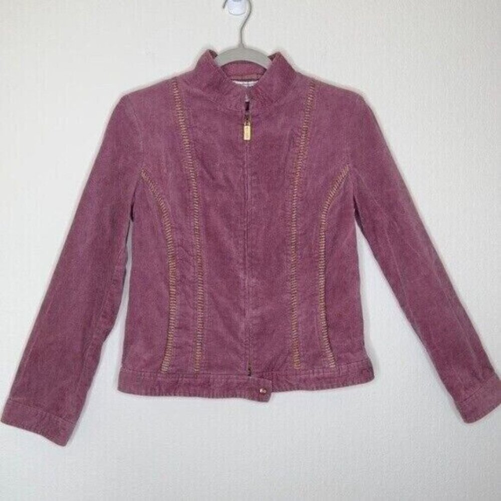 St John Sport Corduroy Zip Up Jacket Petite Pre-owned